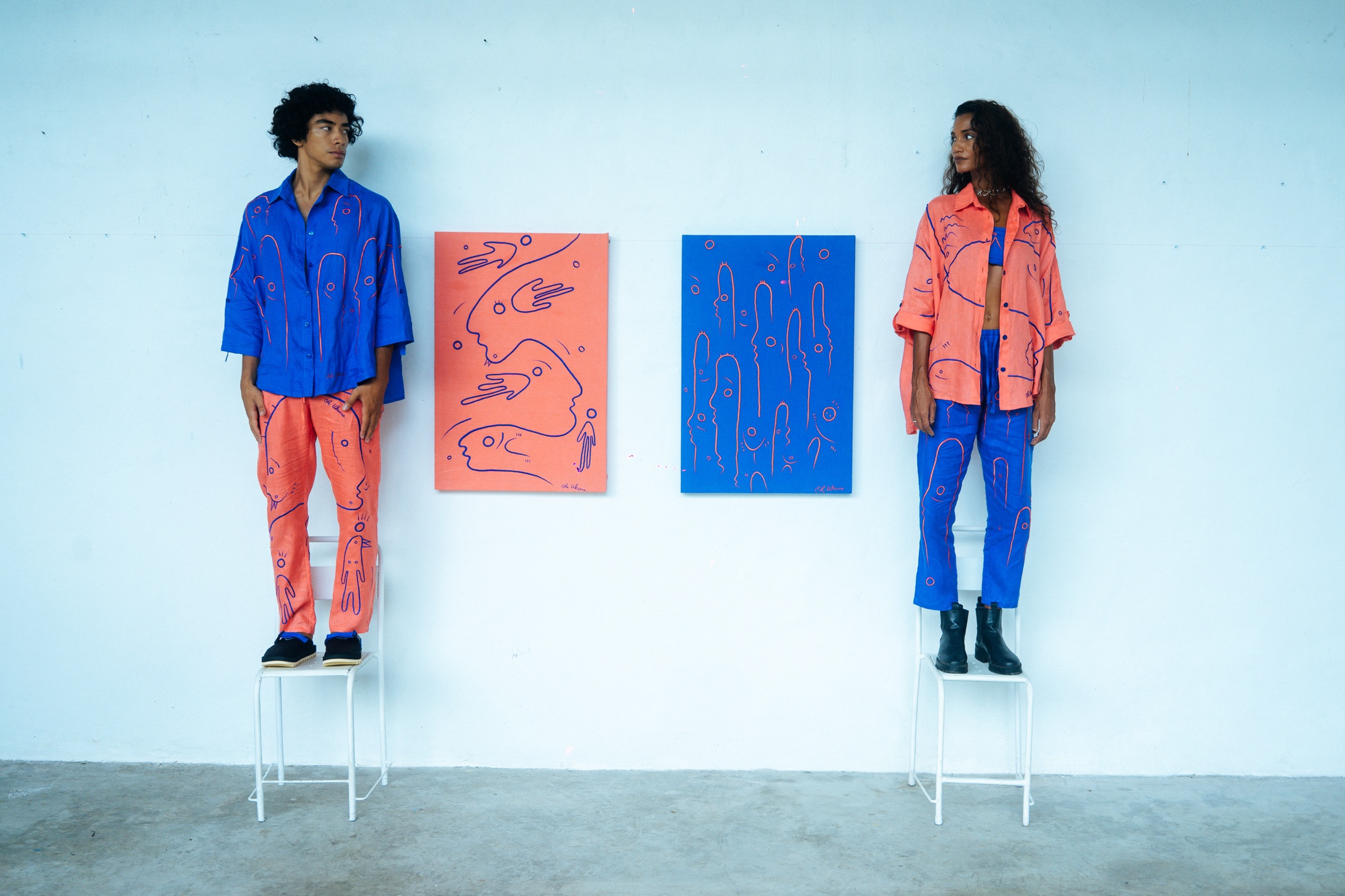 UKENA — hand-embroidered linen wearable art